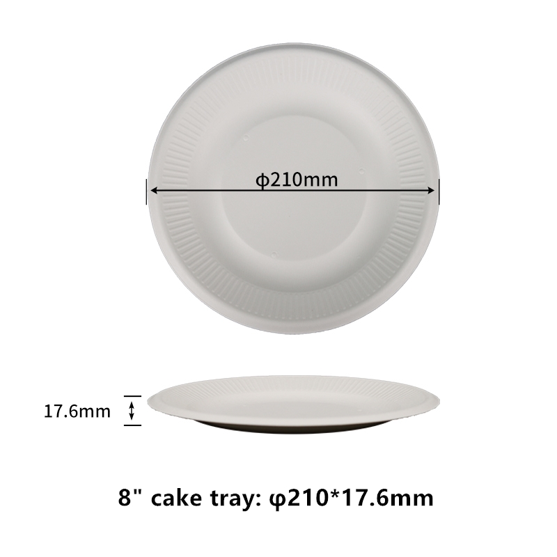 Бумажные тарелки 8-дюймовый противень для торта Маленькие компостируемые тарелки Сверхмощные одноразовые бумажные тарелки Маленькие бумажные тарелки Биоразлагаемые экологически чистые тарелки из сахарного тростника