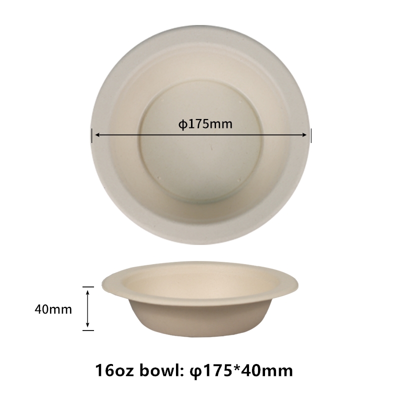 Компостируемые бумажные тарелки Сверхпрочные биоразлагаемые миски на 16 унций Идеально подходят для вечеринок, свадеб, пикников, кемпинга, экологически чистый сейф, не содержит BPA, микроволновый сейф