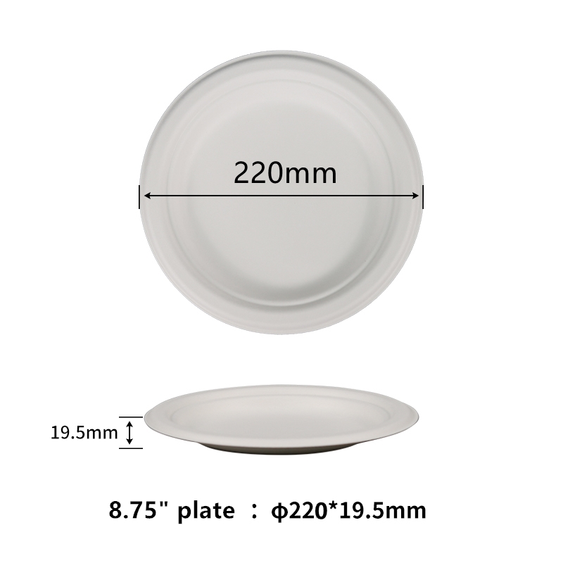 Одноразовые тарелки 8,75-дюймовые 100% компостируемые сверхпрочные тарелки без PFAS, сертифицированные BPI, экологически чистые, биоразлагаемые обеденные тарелки из жома