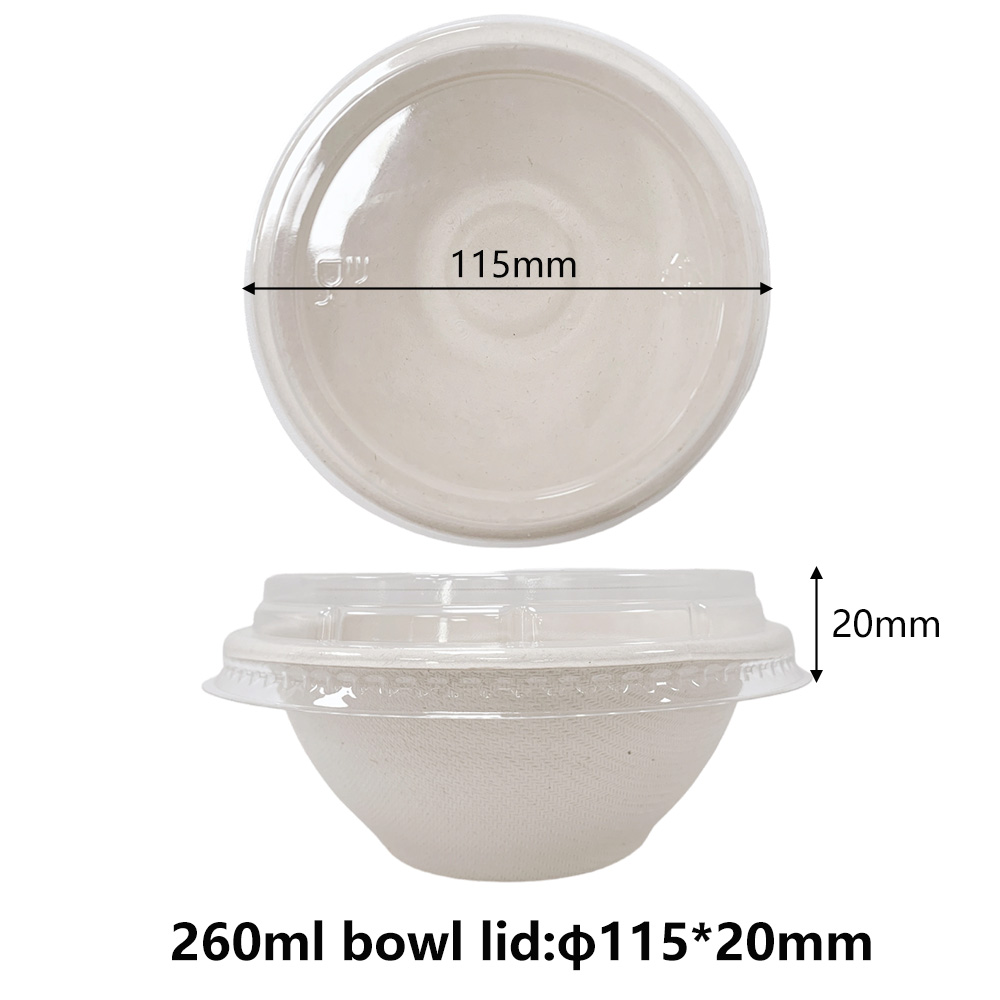 Recyclable Clear PET Lid For 260ml Bagasse Bowls - SINCERE