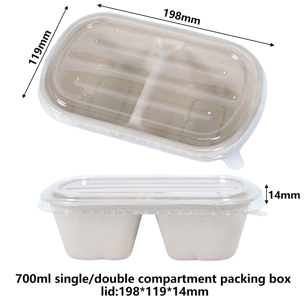 Clear Plastic PET Lid For 700ml Sugarcane Bagasse Single/Double Compartment  Packing Box Lid - SINCERE